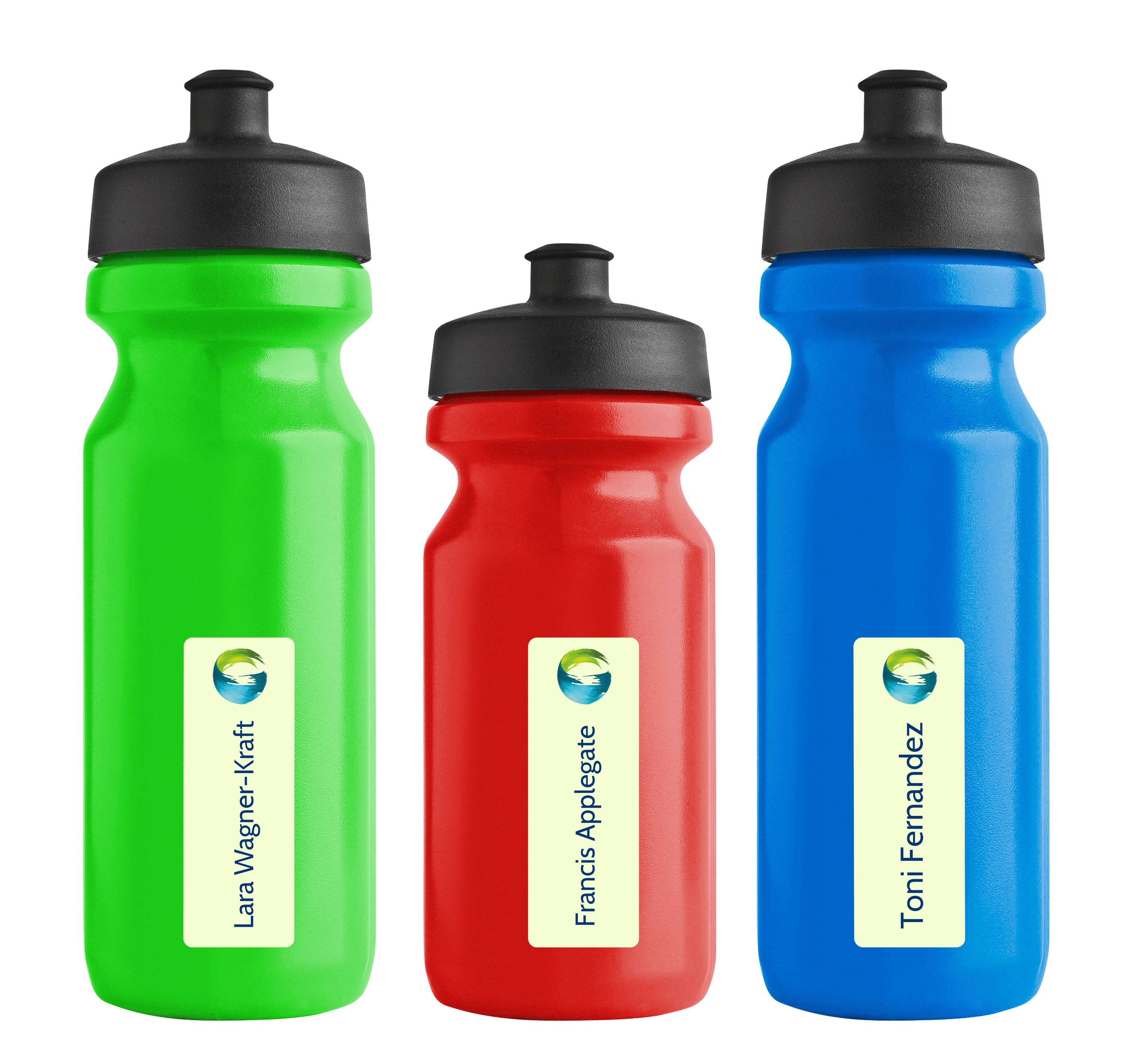 spülmaschinenfeste Namensetiketten für Wasserflaschen - watsonLABEL
