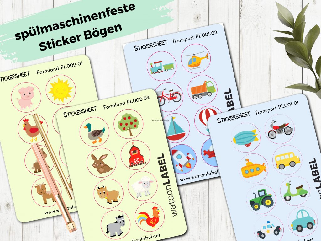 In unserem Etsy Shop bieten wir eine besondere Auswahl an spülmaschinenfester Etiketten mit Standardmotiv-Sets, die speziell für Tagesmütter, Kindergärten und Horte konzipiert sind. Diese Sets sind perfekt für kleine Mengen und kennzeichnen Gegenstände auf charmante Weise. Unsere Standardmotiv-Sets sind in zwei verschiedenen Kategorien erhältlich: Bauernhof und transport